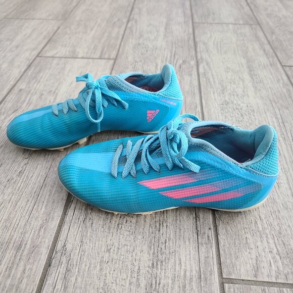 Adidas X Speedflow.4 Firm Ground Soccer Cleats Blue & Pink Kids Size 2 - Picture 1 of 12